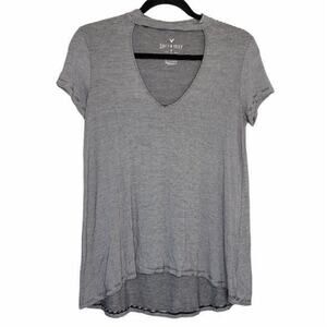 American Eagle Striped Short Sleeve Top XS